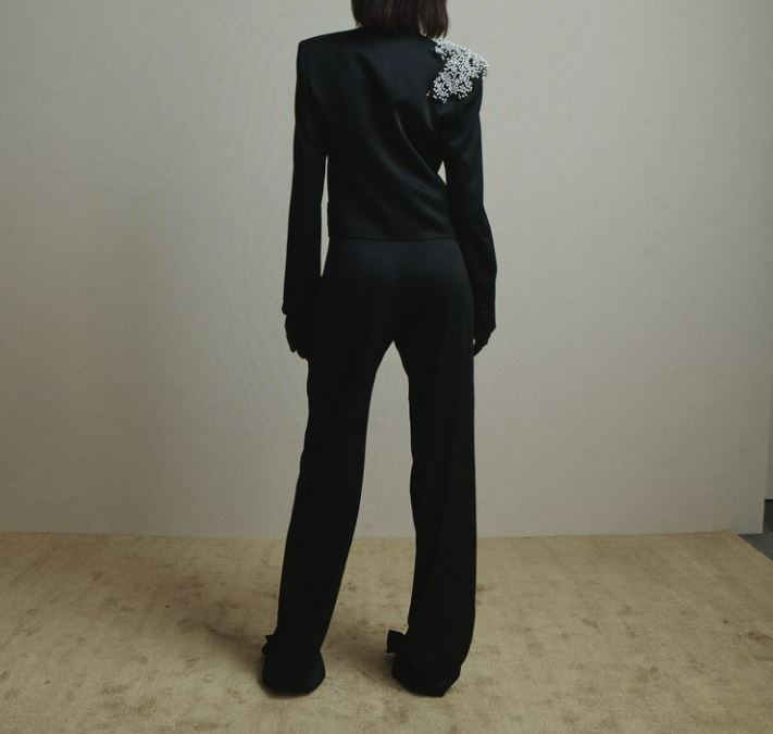 Stefan Embellished Satin-Crepe Pants