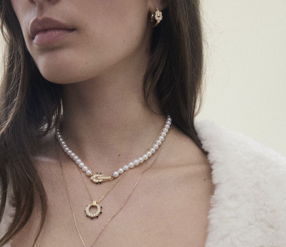Agate & Diamond Spike Hoop Earring
