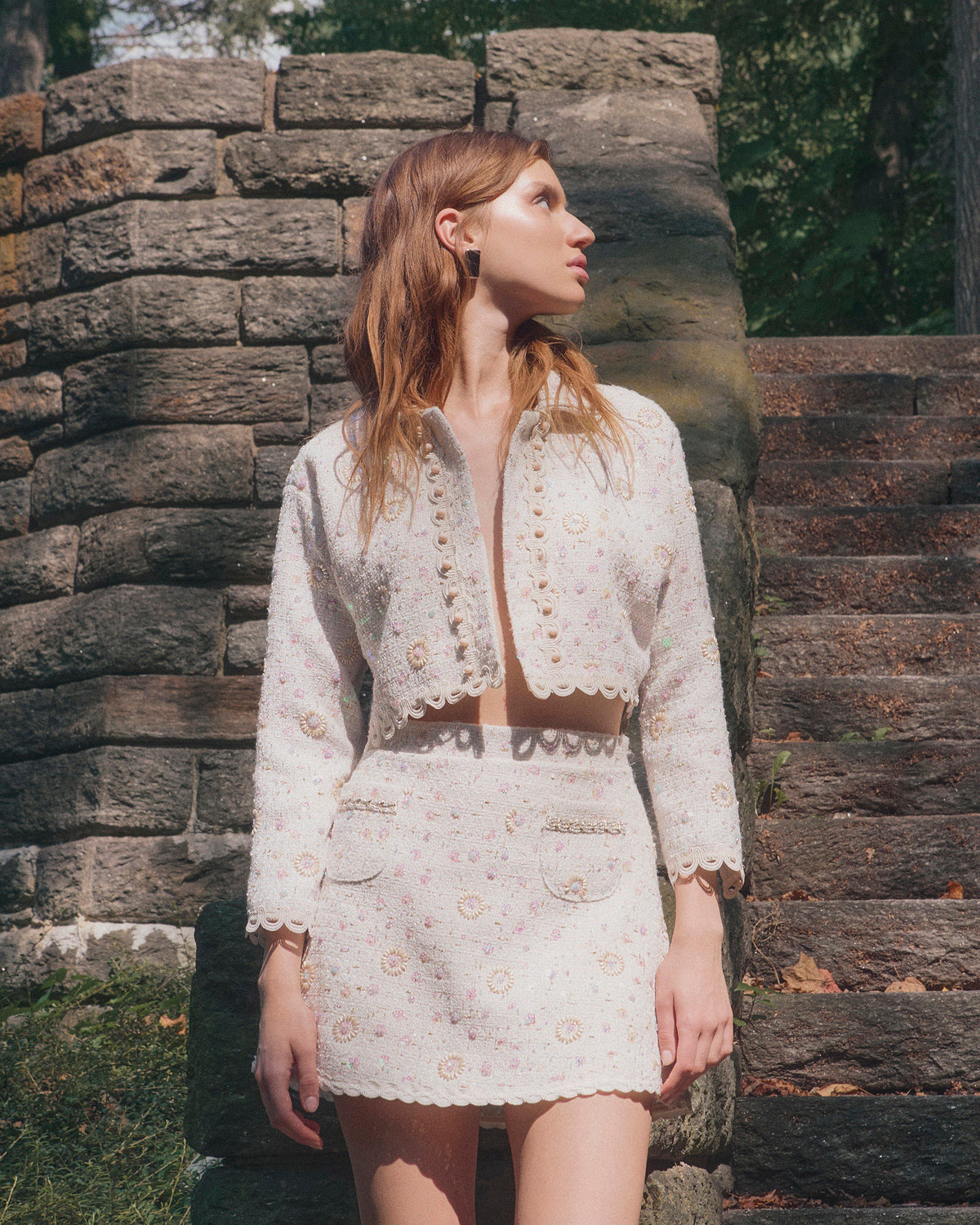 Amelie Sequin Tweed Cropped Jacket