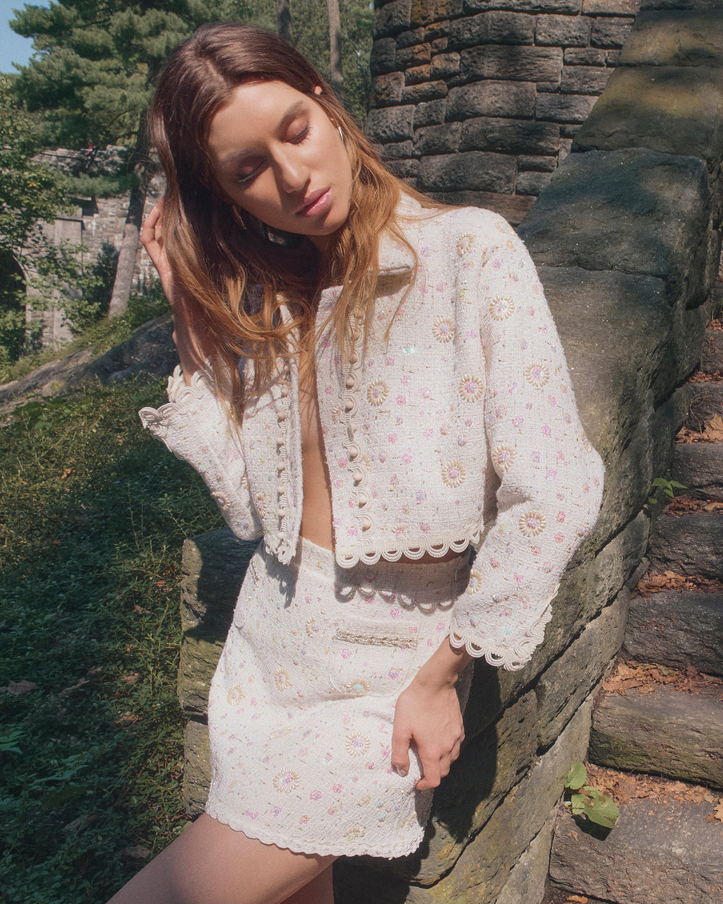 Amelie Sequin Tweed Cropped Jacket