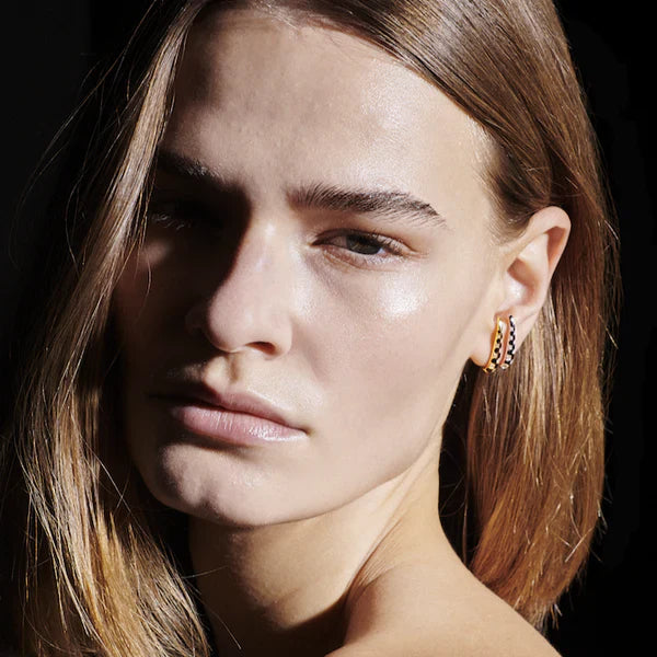 Diamond & 18k Gold Illusion Stud Earring