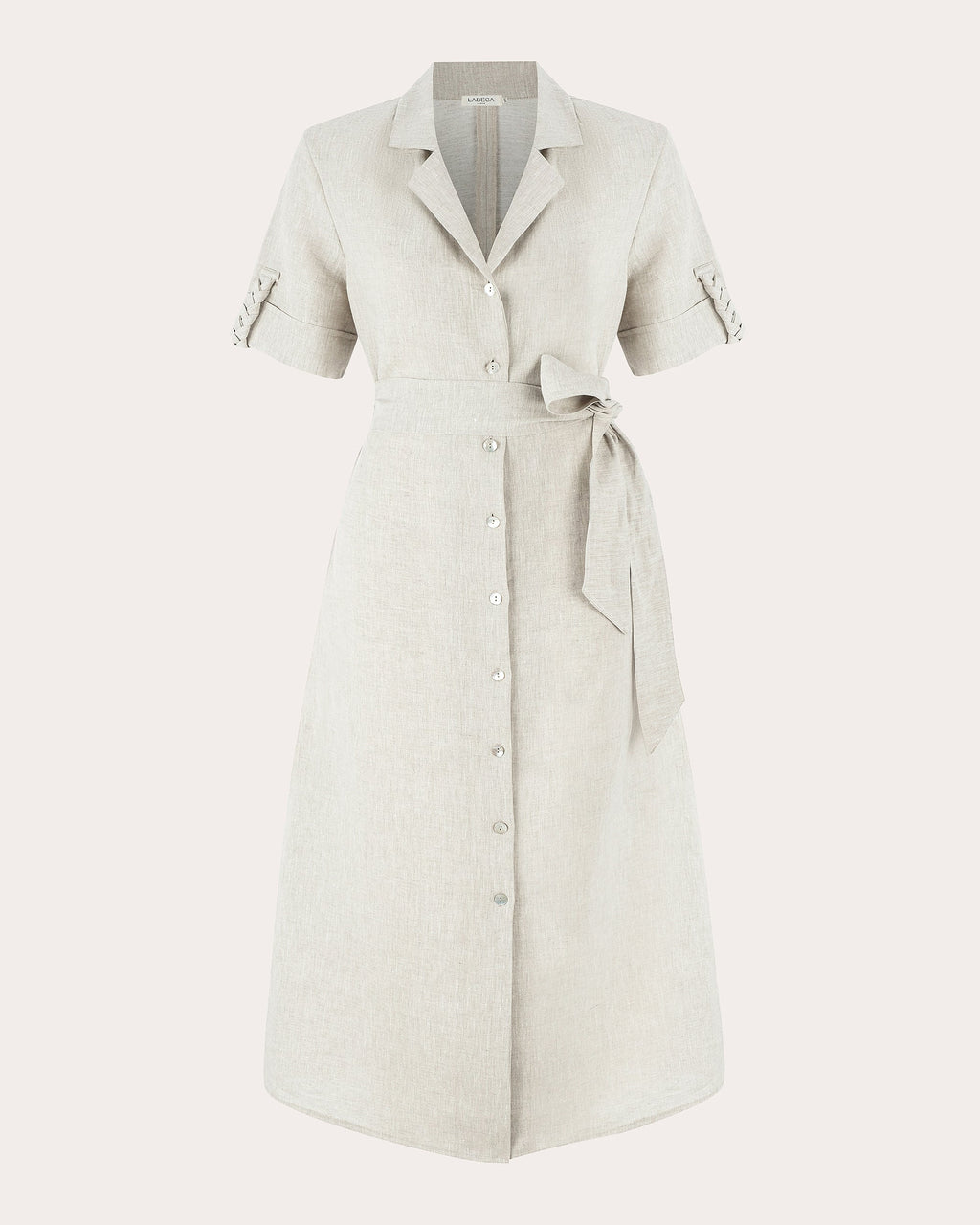 Carmen Braided Linen Midi Shirt Dress