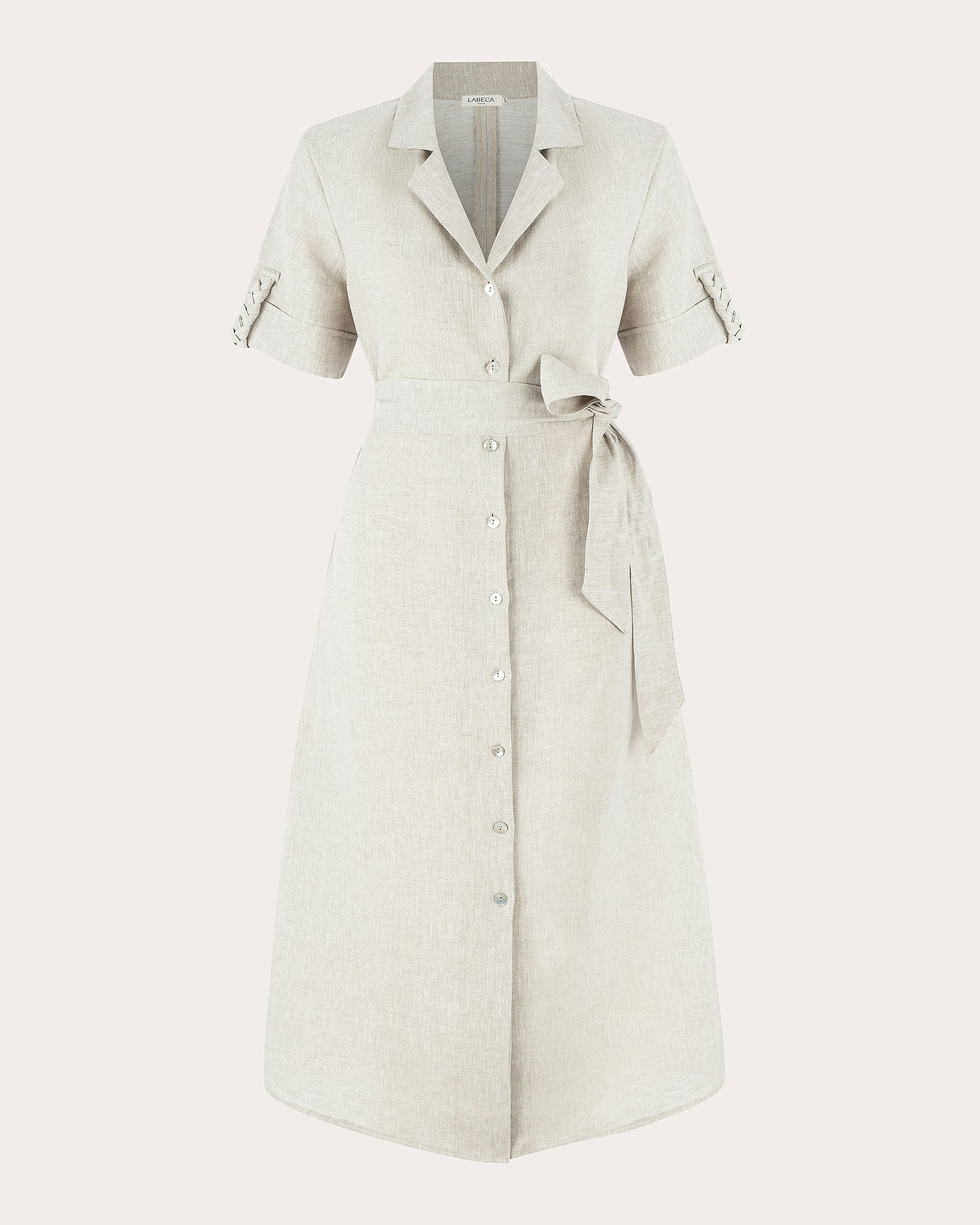 Carmen Braided Linen Midi Shirt Dress