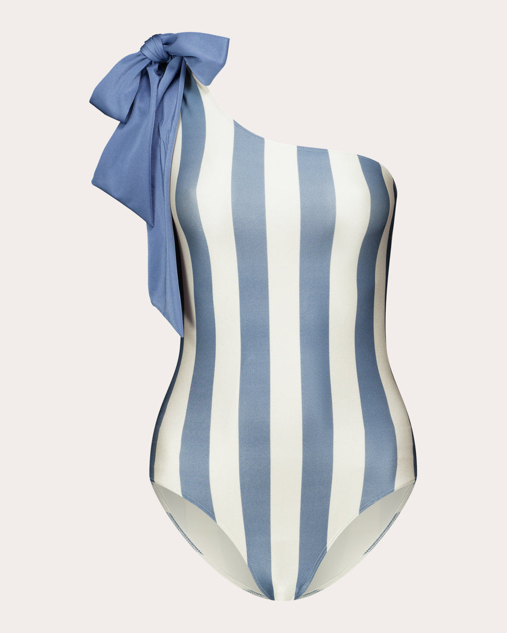 Carolina Stripe Bow Asymmetric One-Piece