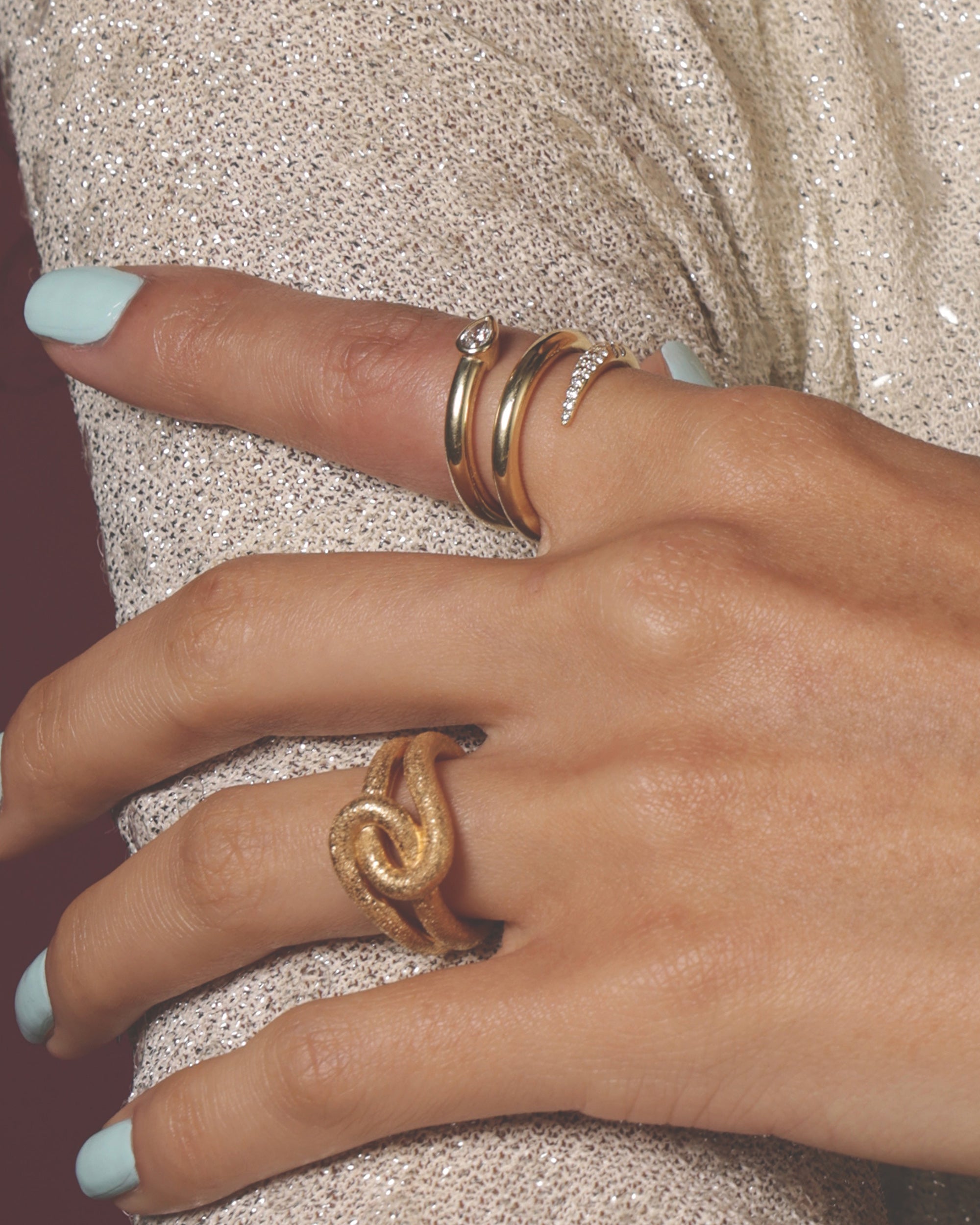 Diamond & 18k Gold Carolina Spiral Ring