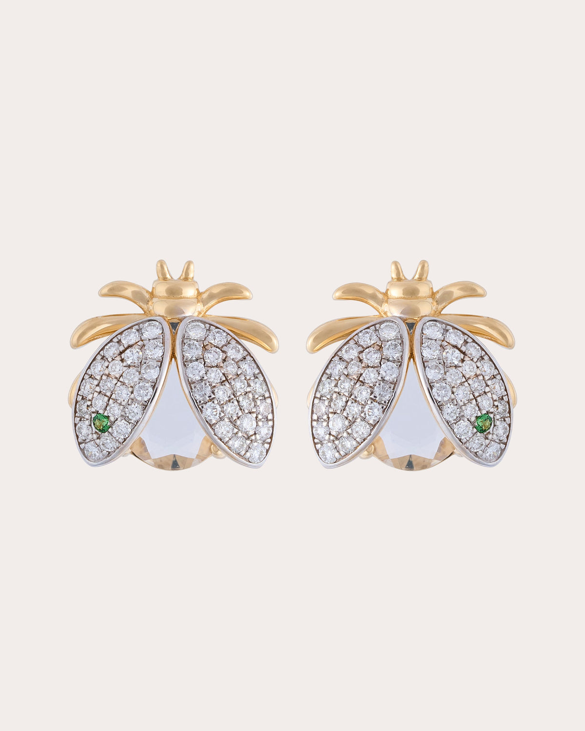 Diamond & Crystal Quartz Catarina Stud Earrings