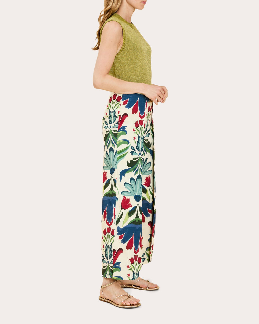 Chloe Floral Buckle Wrap Pants