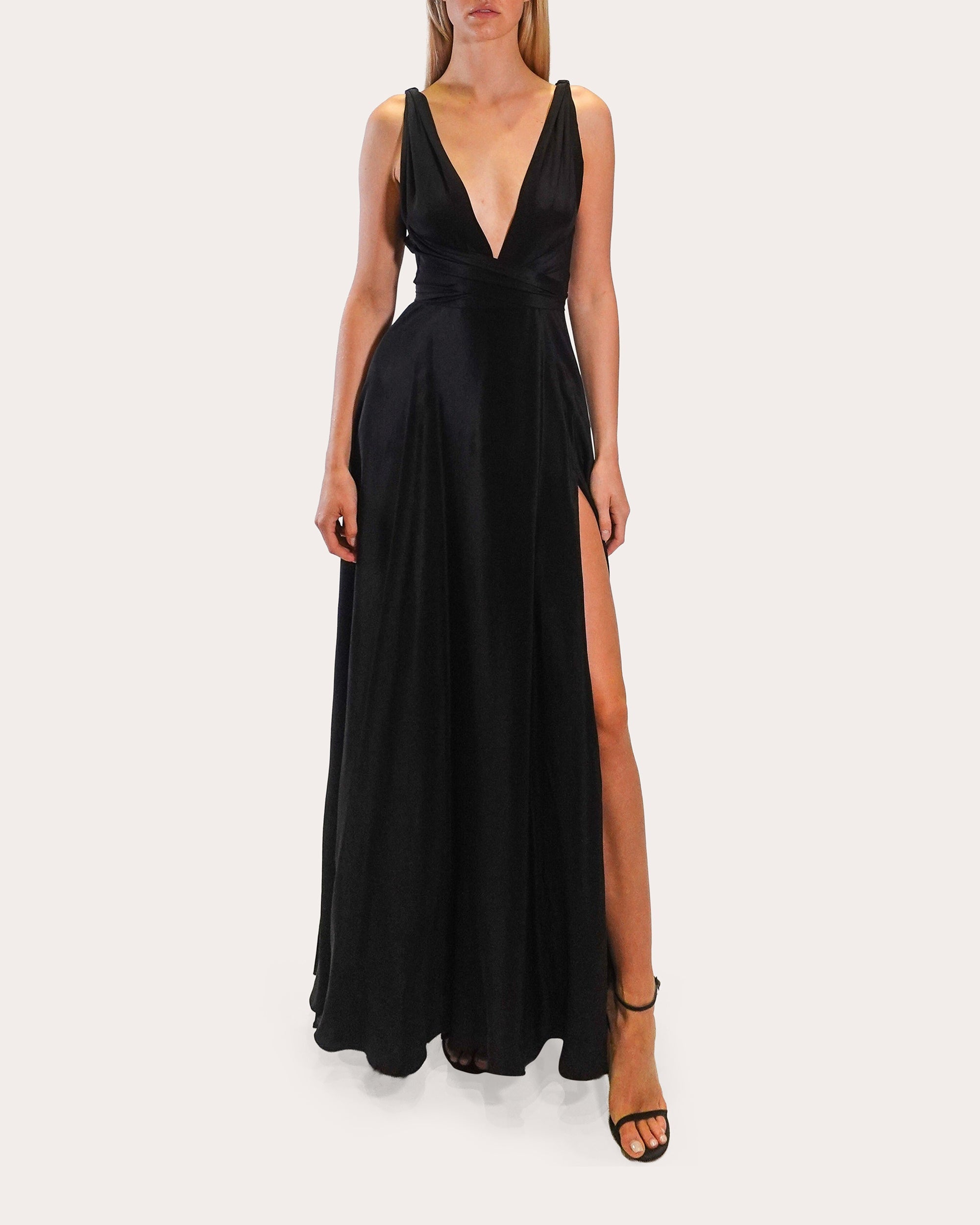 Cirrus Silk Charmeuse Belted Gown