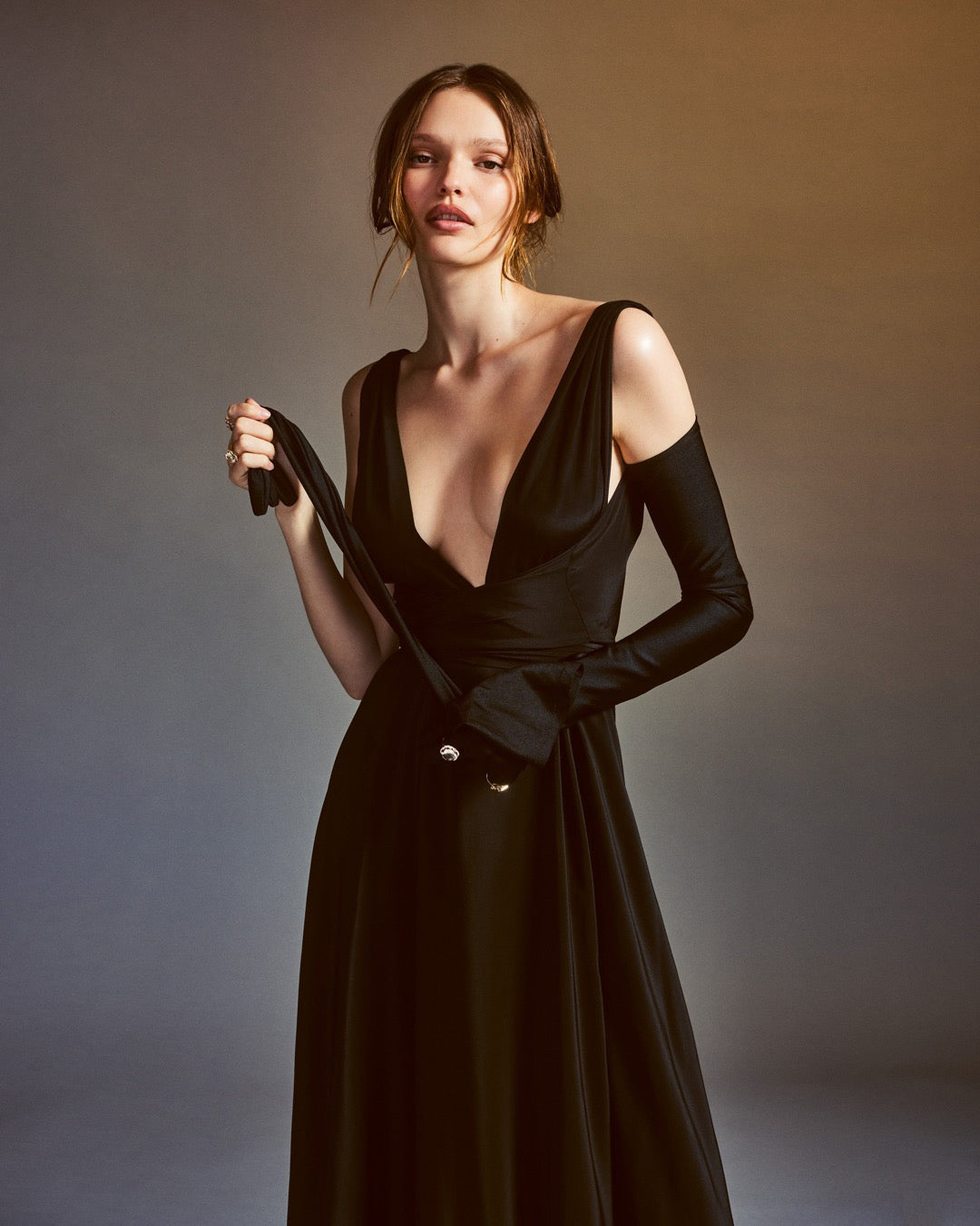 Cirrus Silk Charmeuse Belted Gown
