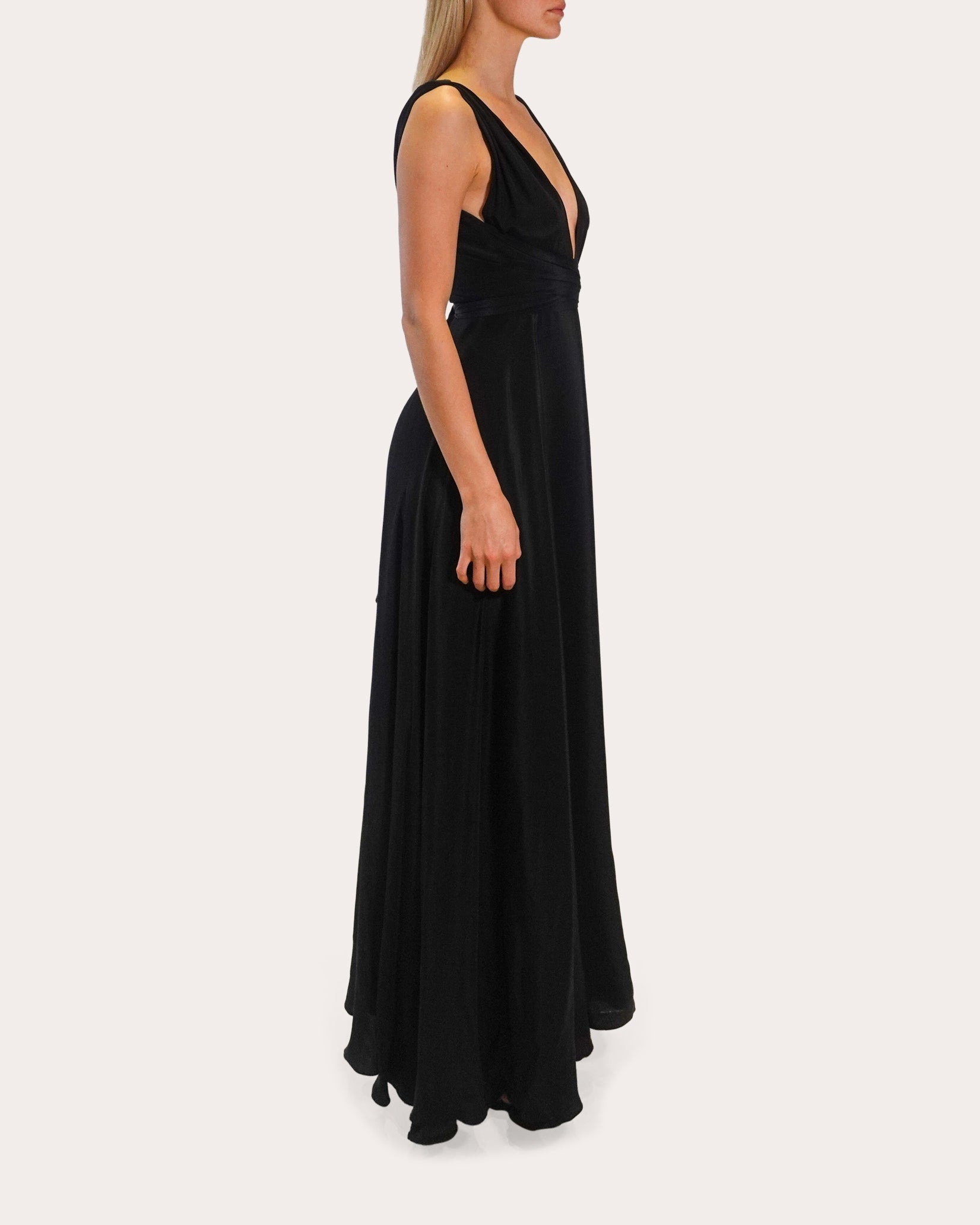 Cirrus Silk Charmeuse Belted Gown