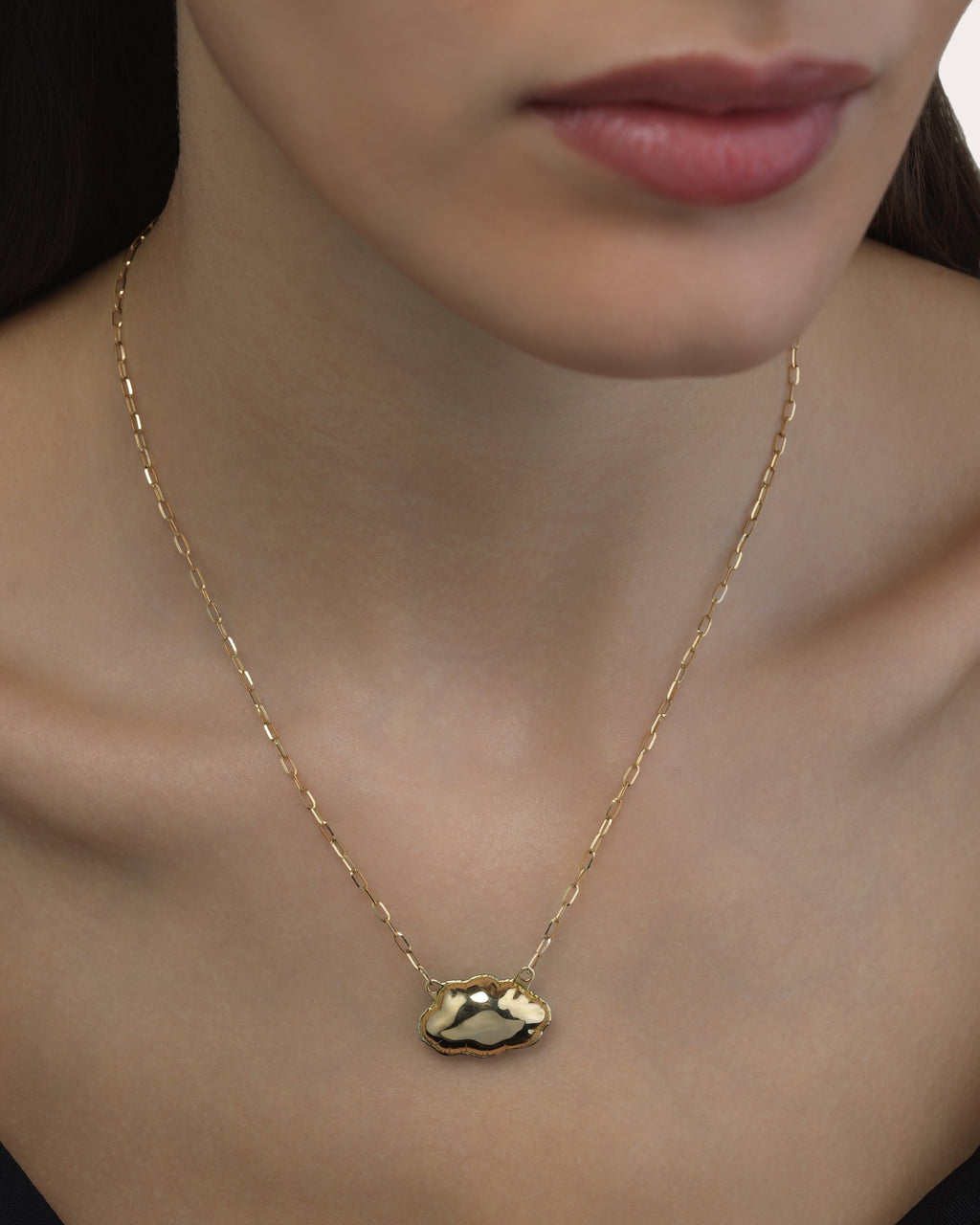 Sky Blue Silver Lining Pendant Necklace