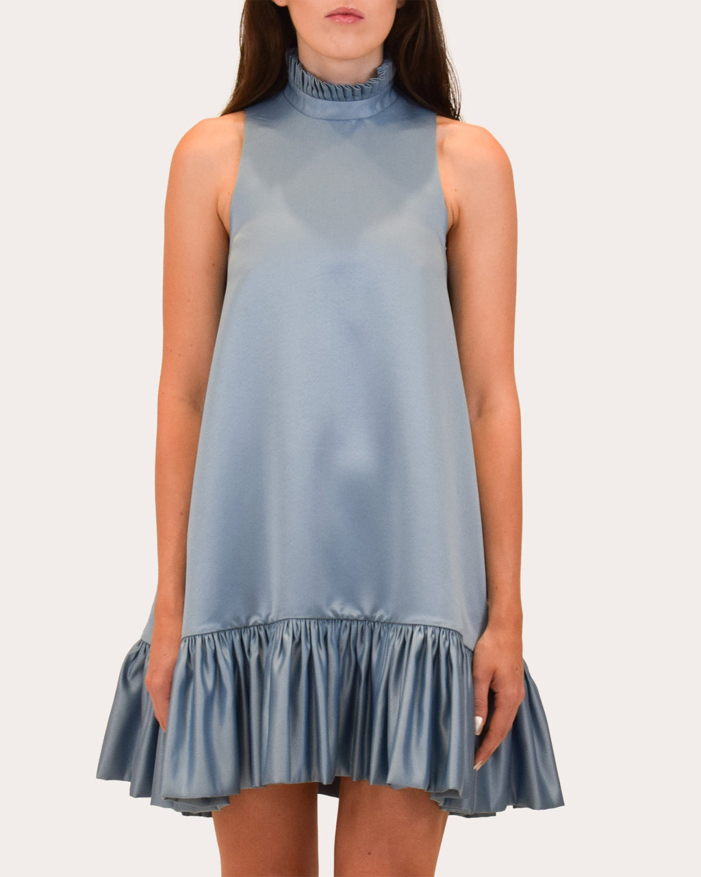 Alcott Gathered Satin Mini Dress