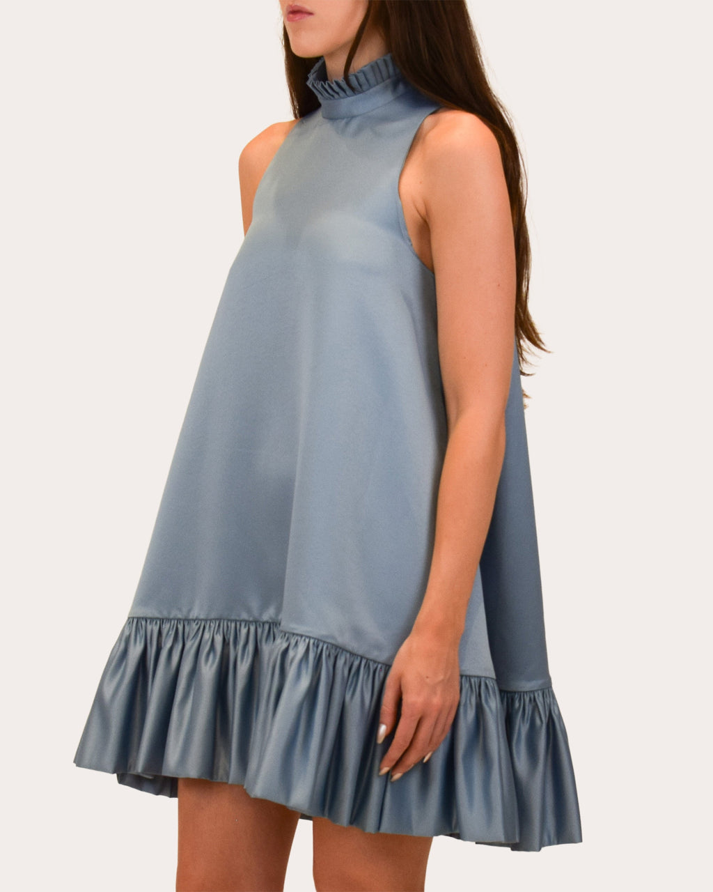 Alcott Gathered Satin Mini Dress