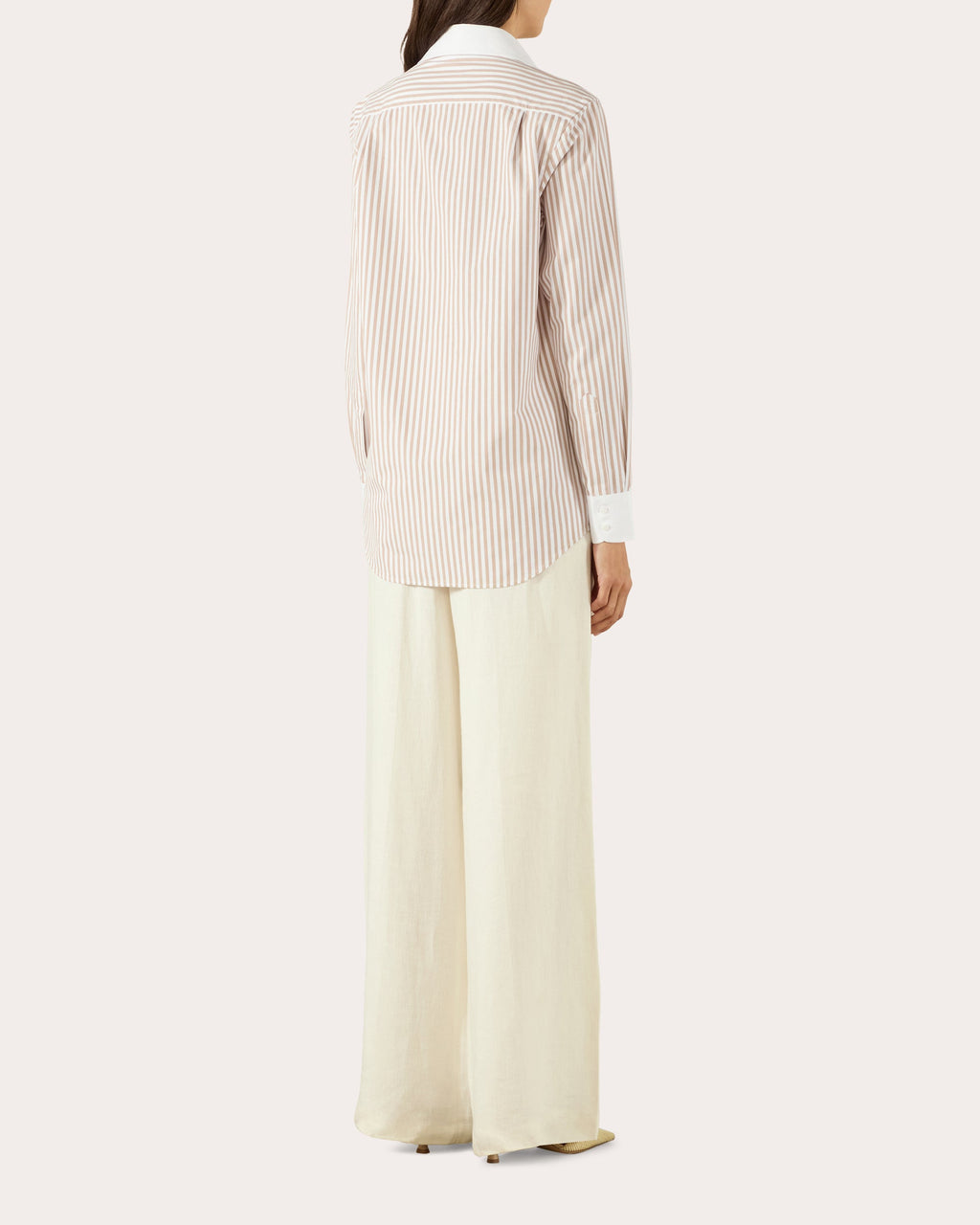 The Boyfriend Stripe Contrast Fine Poplin Shirt