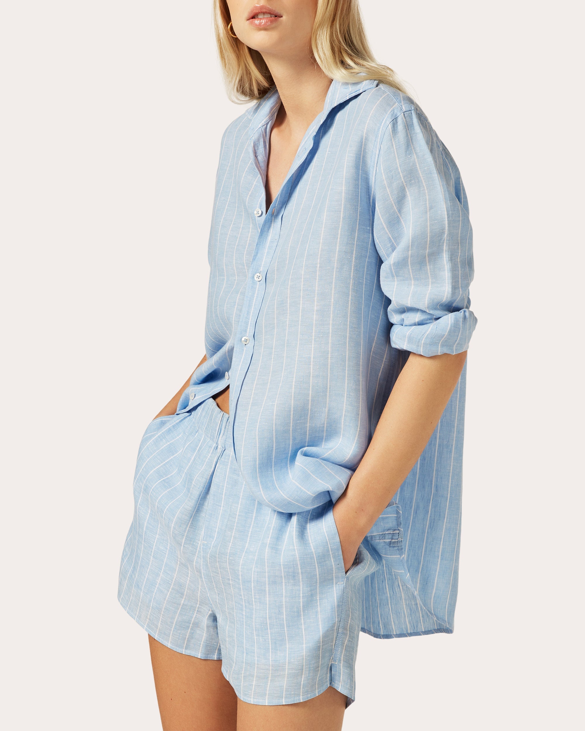The Boyfriend Stripe Linen Shirt