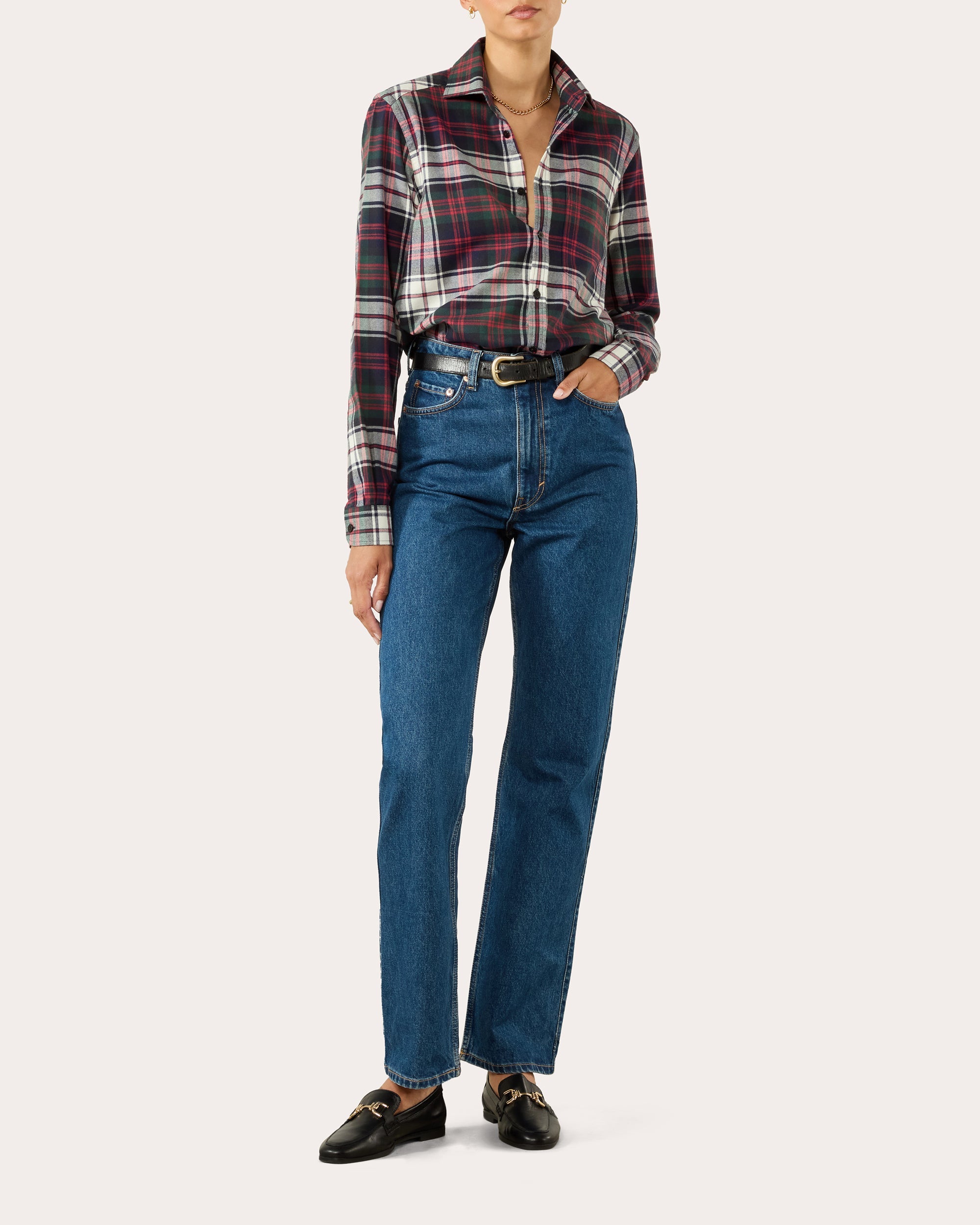 The Classic Brushed Plaid Cotton Wool Shirt