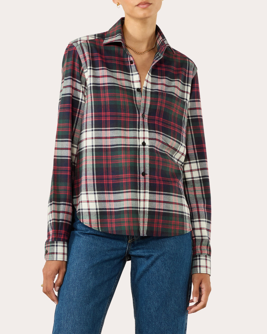 The Classic Brushed Plaid Cotton Wool Shirt