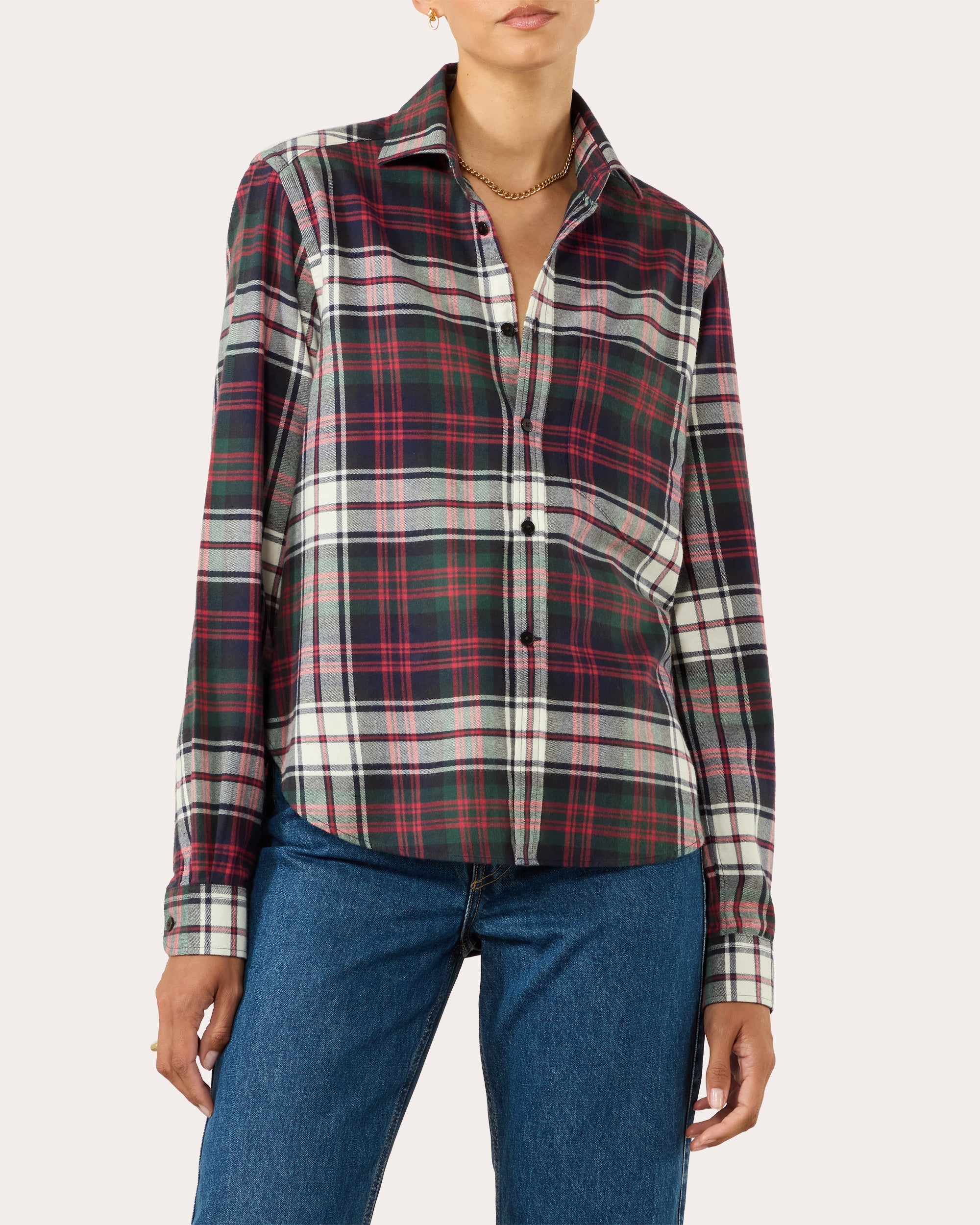 The Classic Brushed Plaid Cotton Wool Shirt