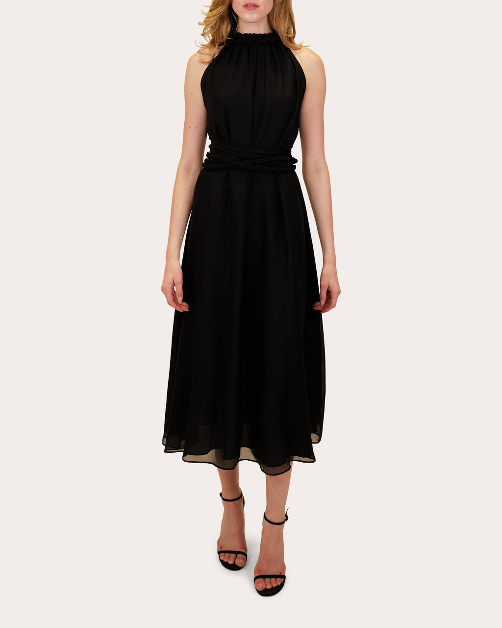 Dany Gathered Silk Chiffon Midi Dress