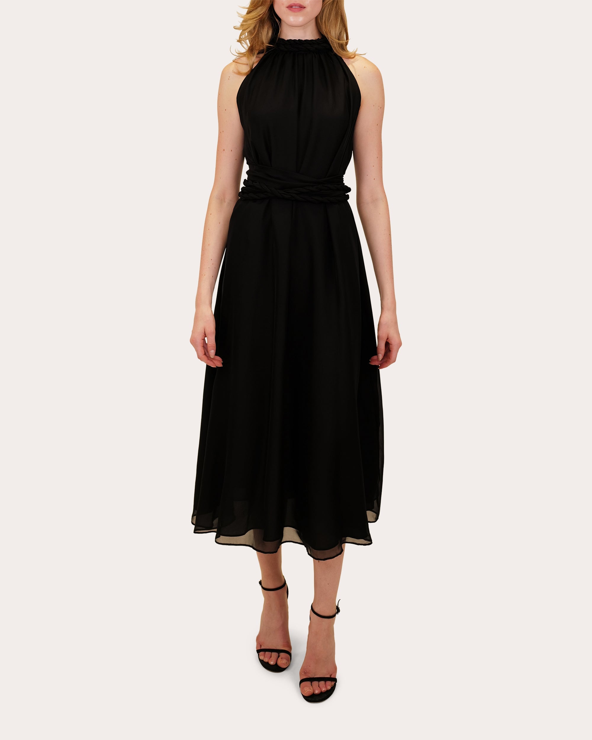 Dany Gathered Silk Chiffon Midi Dress
