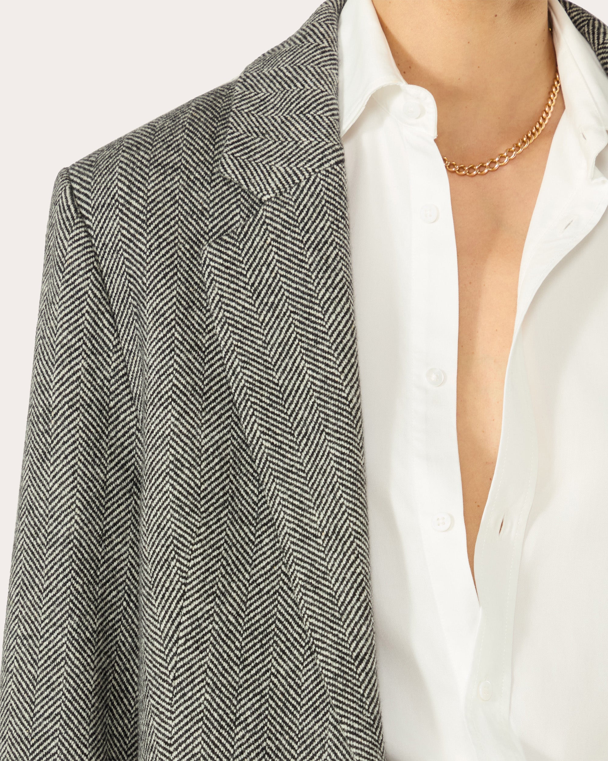 Hutton Herringbone Wool Single-Breasted Blazer