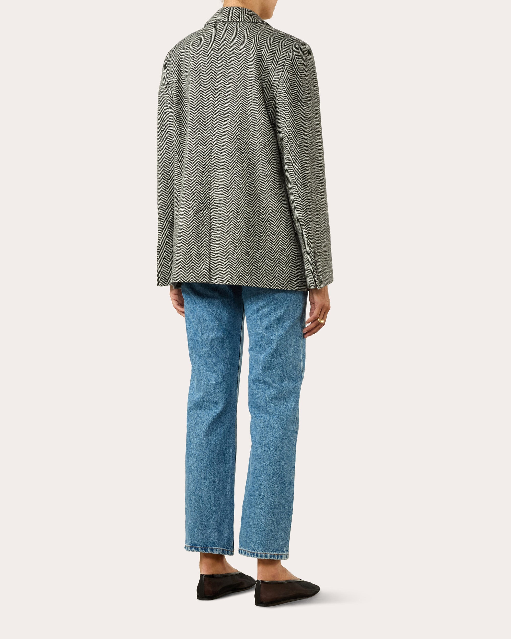 Hutton Herringbone Wool Single-Breasted Blazer