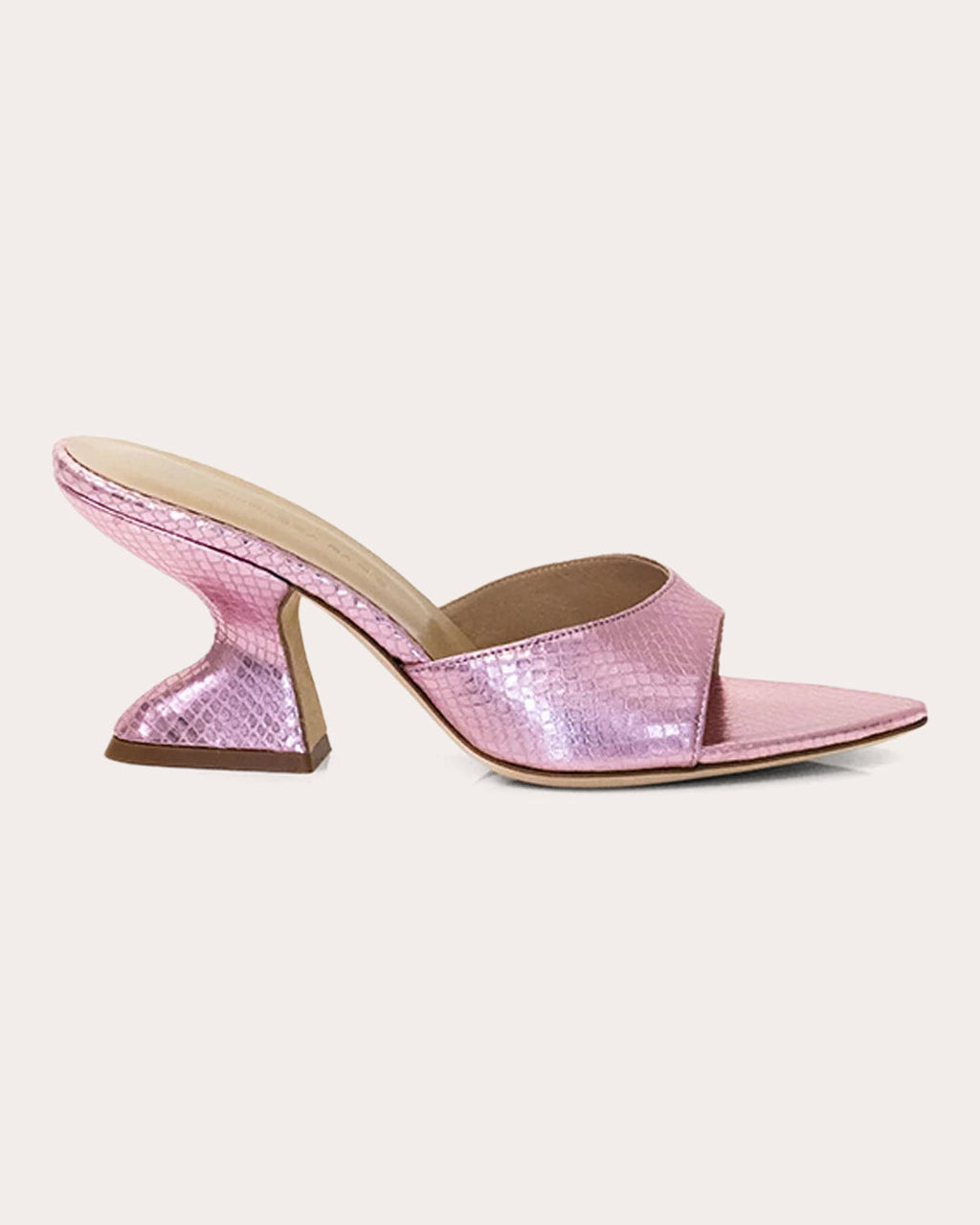 Kira Metallic Snake-Embossed Leather Sandal
