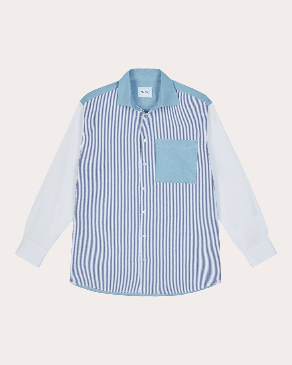 The Oversized Patchwork Chambray Shirt
