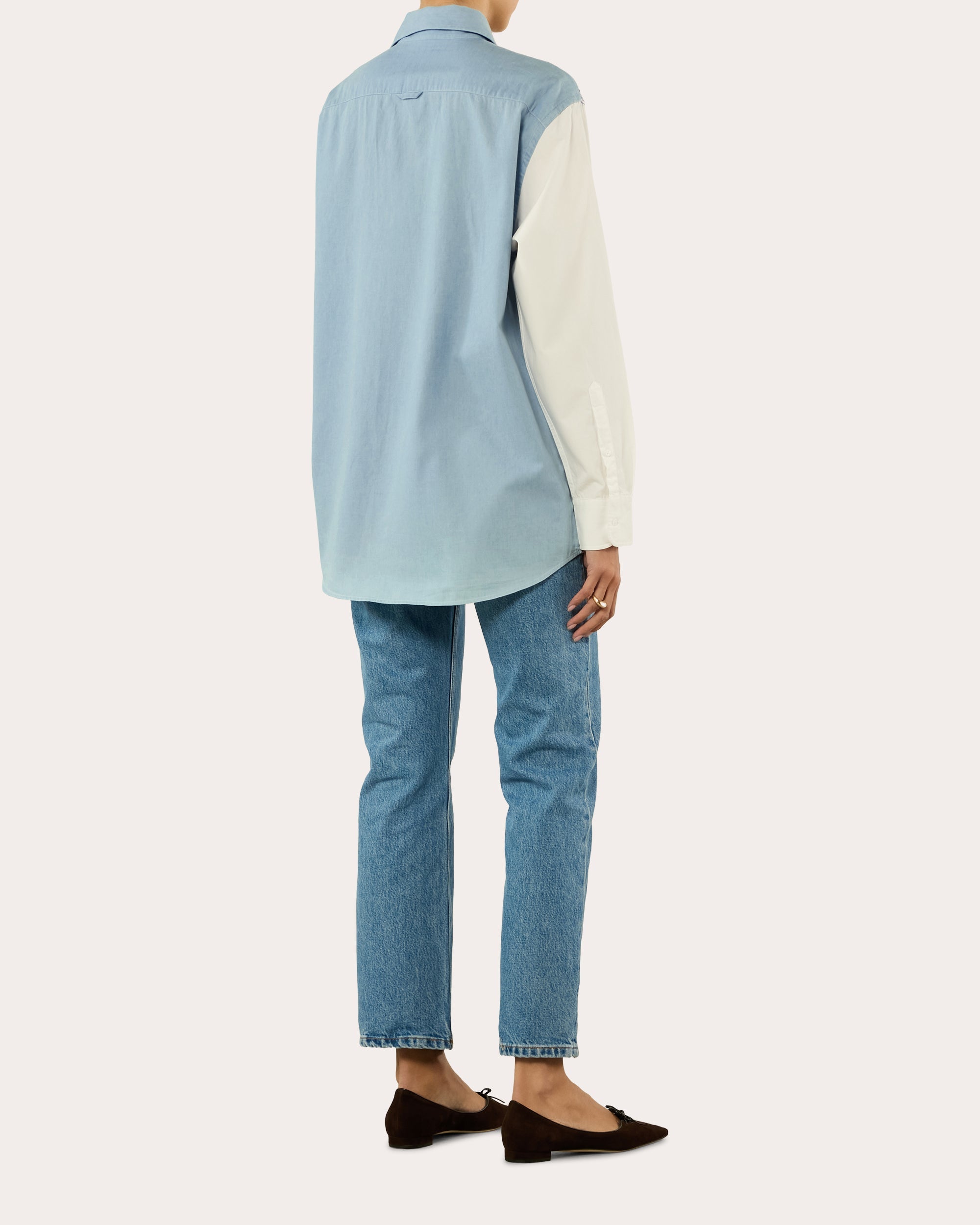 The Oversized Patchwork Chambray Shirt