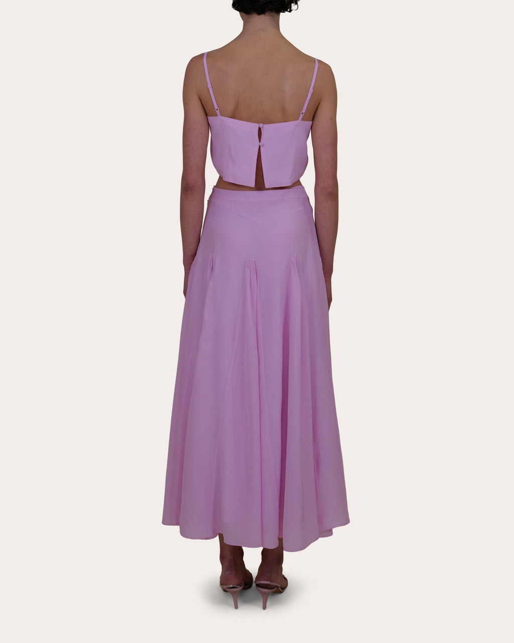 Sienna Crepe de Chine Godet Midi Skirt