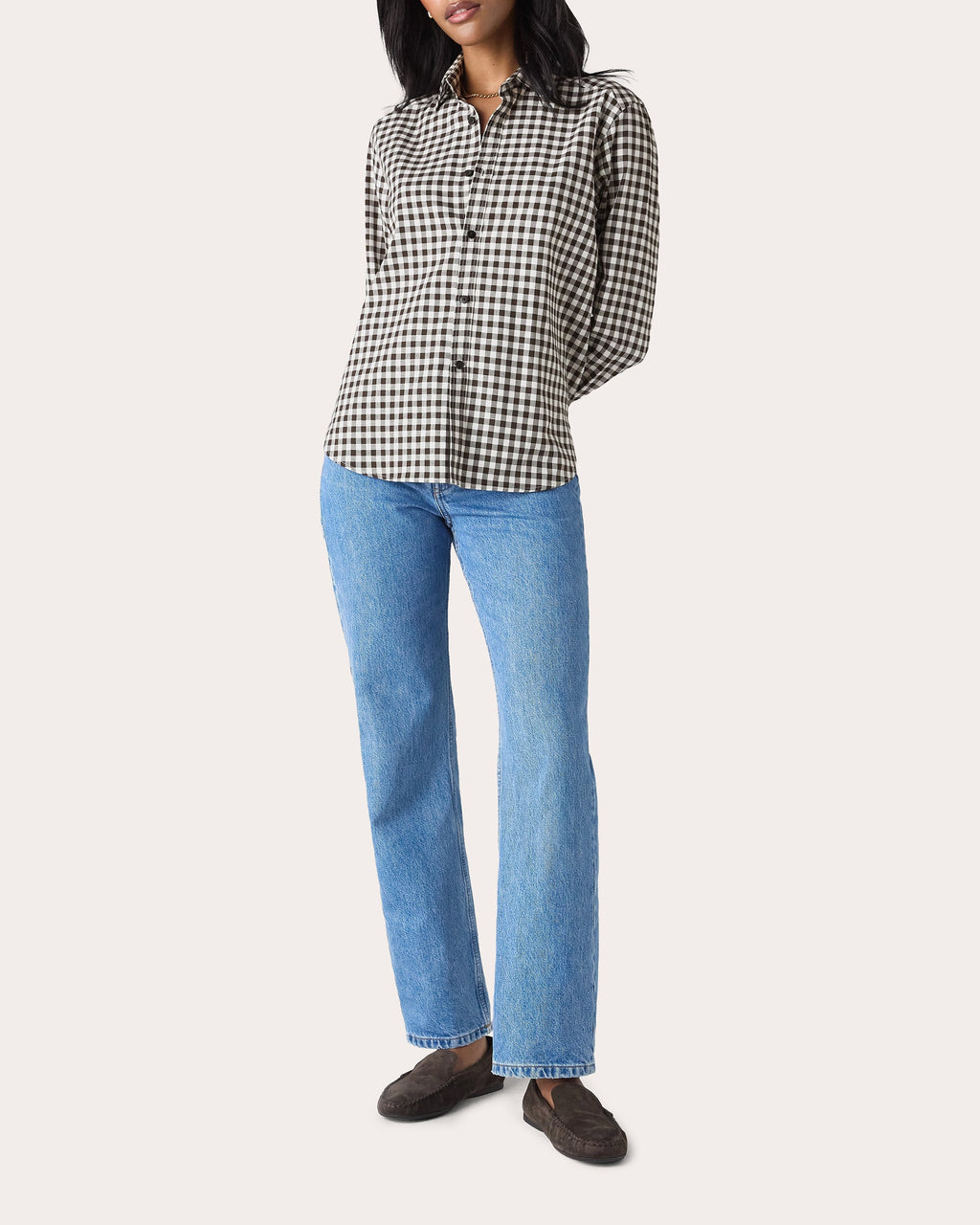 The Classic Fine Brushed Gingham Button-Up