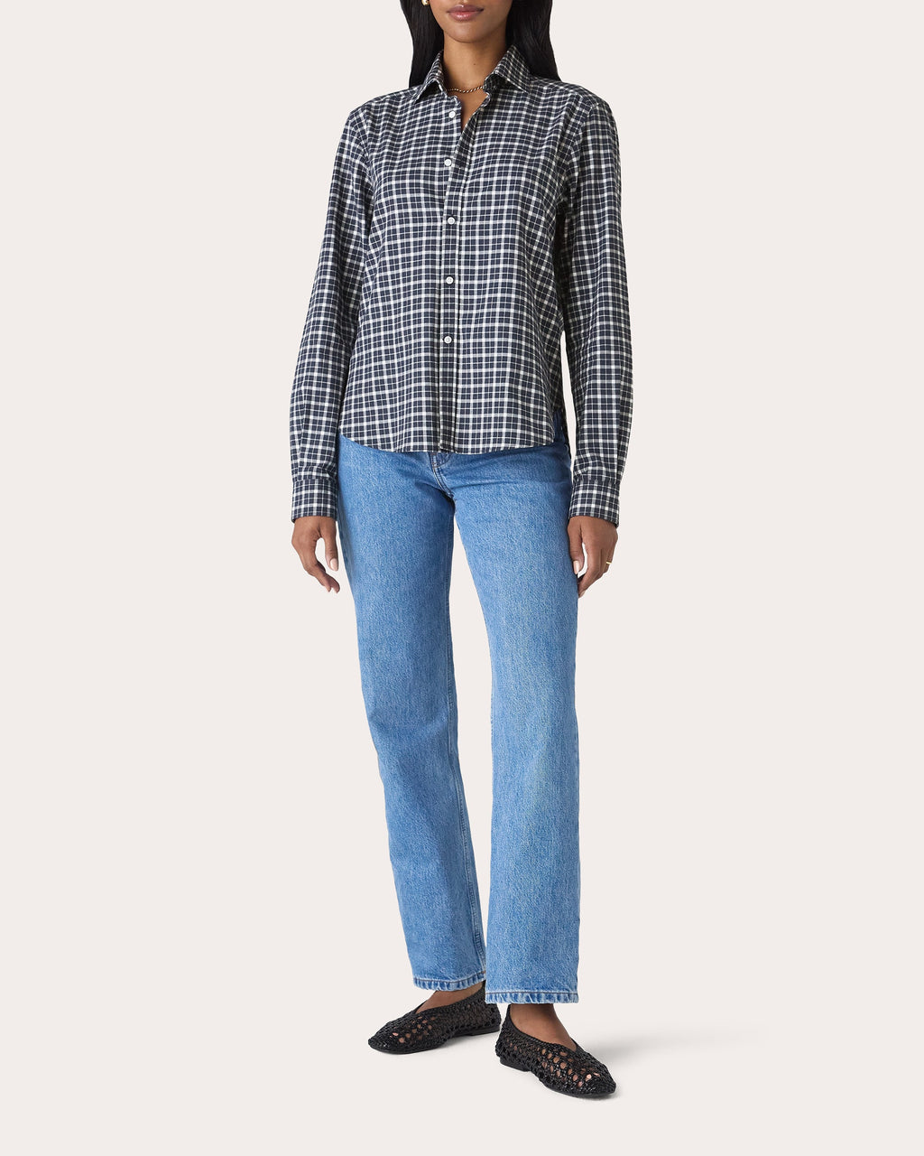 The Classic Brushed Plaid Cotton Shirt