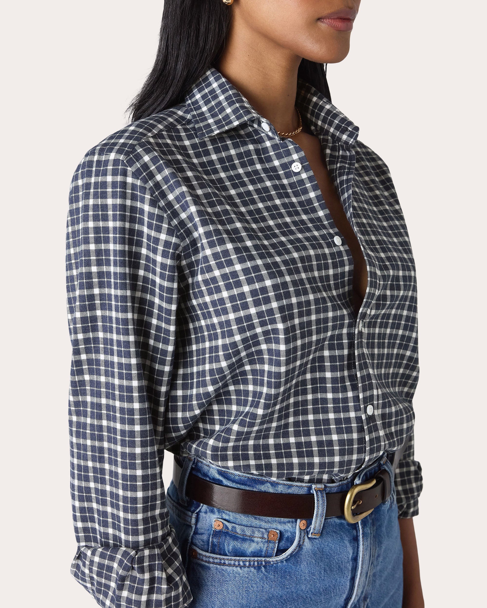 The Classic Brushed Plaid Cotton Shirt