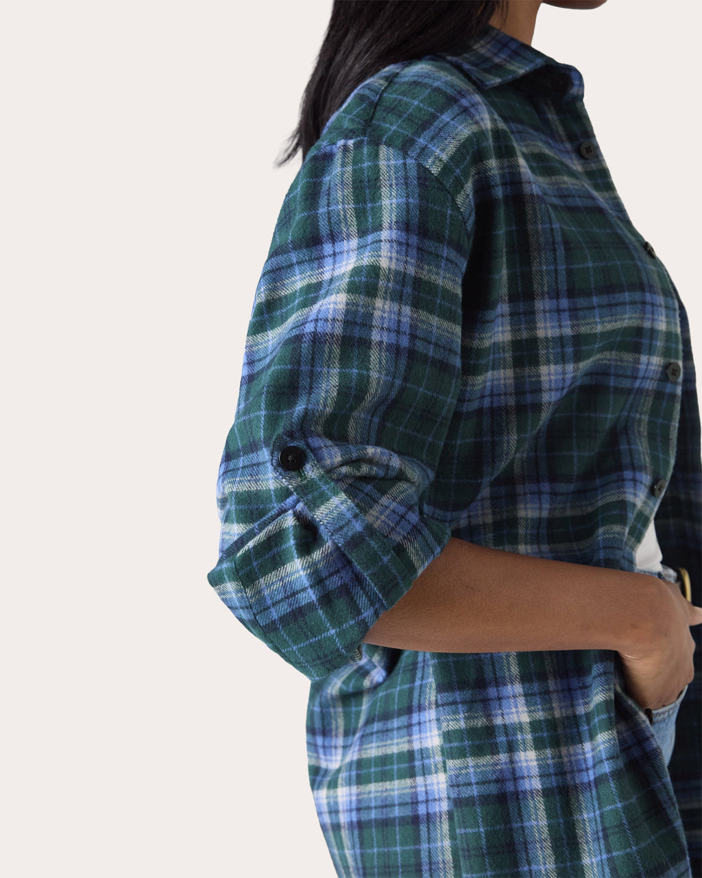 The Oversized Brushed Plaid Shirt