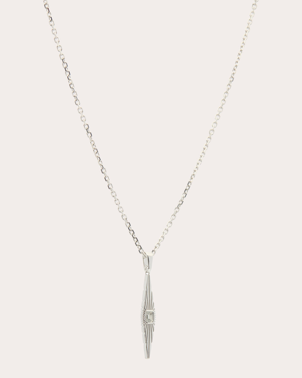White Topaz Ray of Light Drop Pendant Necklace