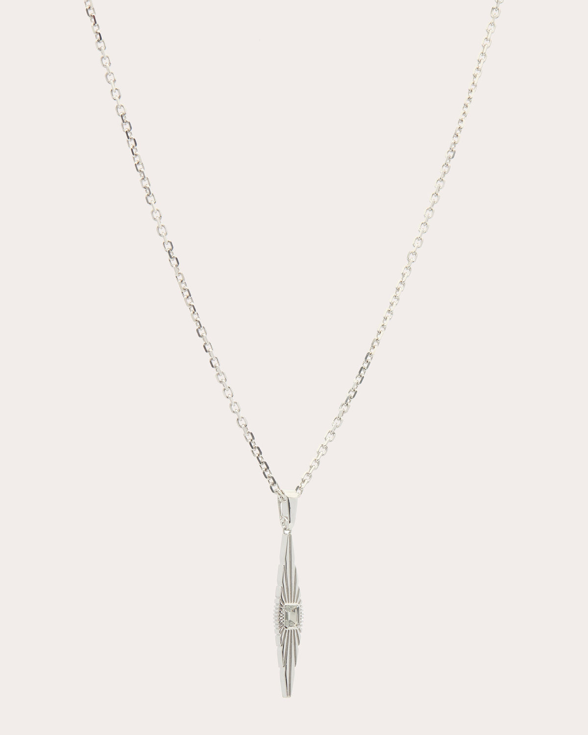 White Topaz Ray of Light Drop Pendant Necklace