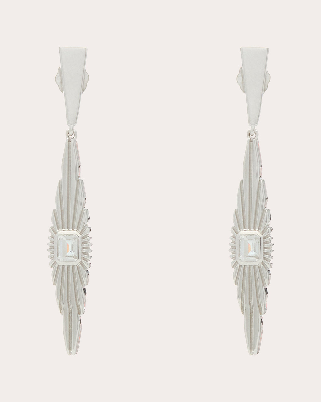 White Topaz Ray of Light Medium Drop Earrings