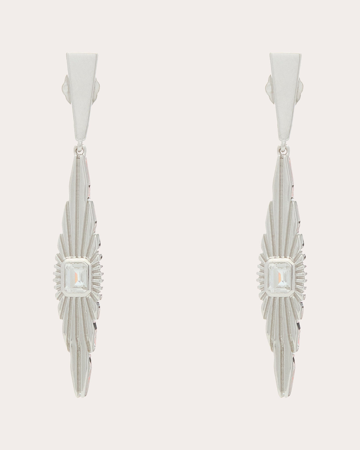 White Topaz Ray of Light Medium Drop Earrings