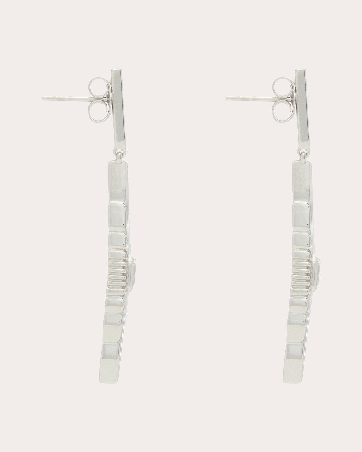 White Topaz Ray of Light Medium Drop Earrings