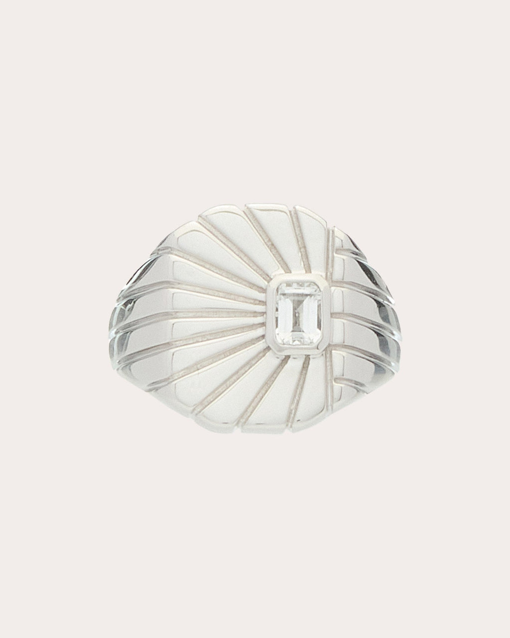 White Topaz Ray of Light Pinky Ring