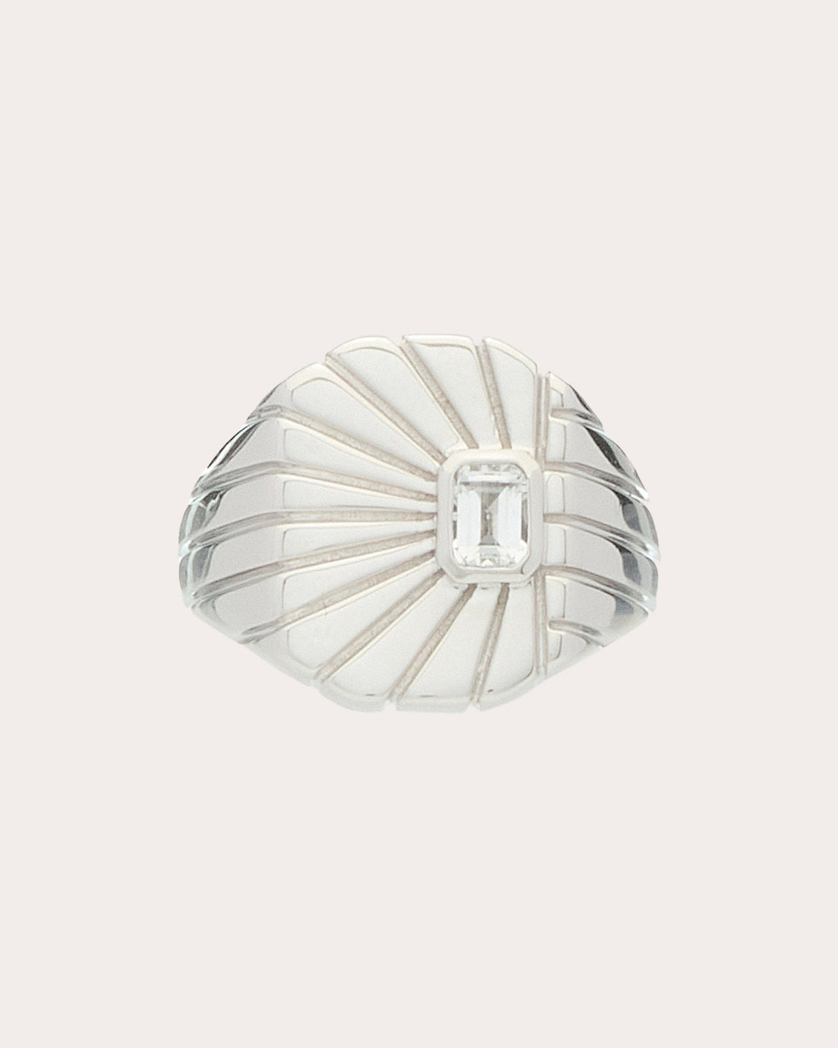 White Topaz Ray of Light Pinky Ring