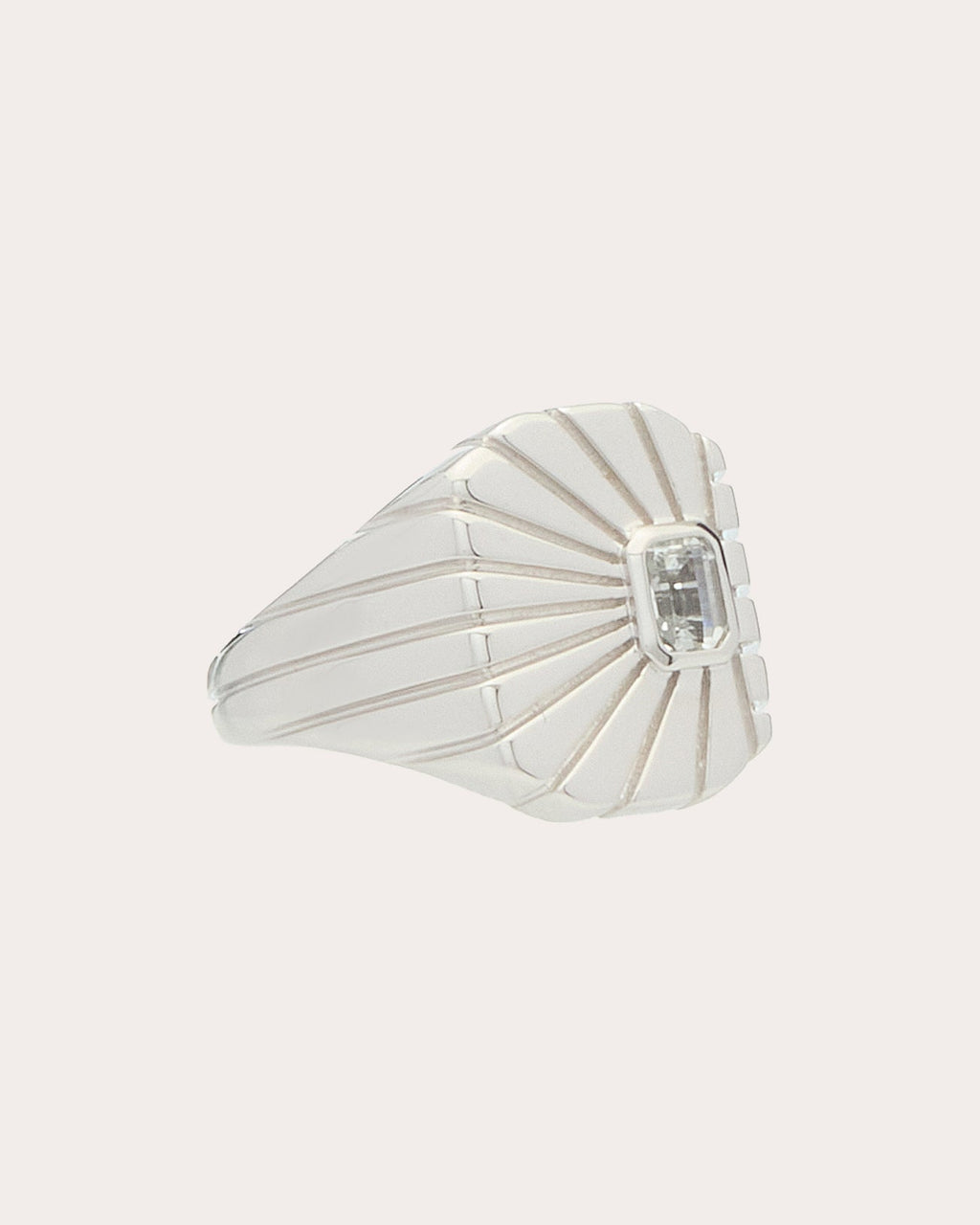 White Topaz Ray of Light Pinky Ring
