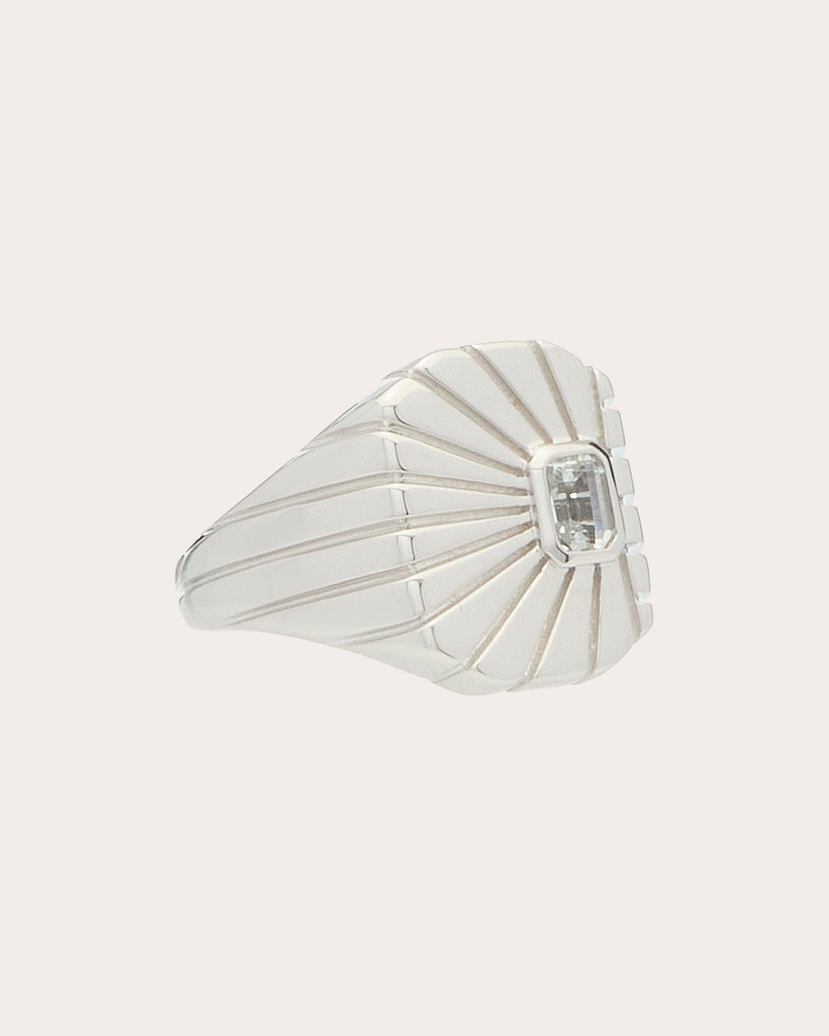 White Topaz Ray of Light Pinky Ring