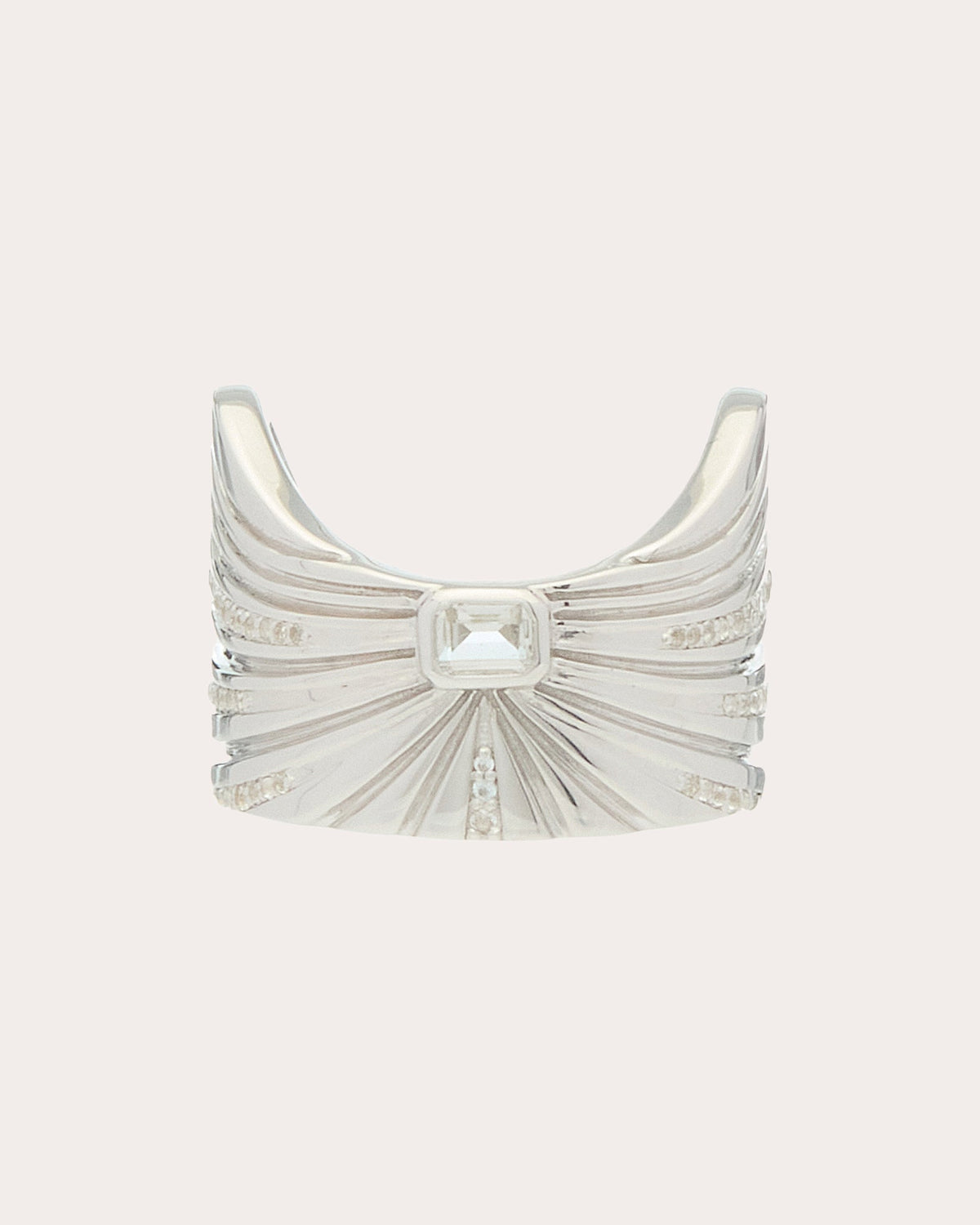 White Topaz Ray of Light Majestic Ring