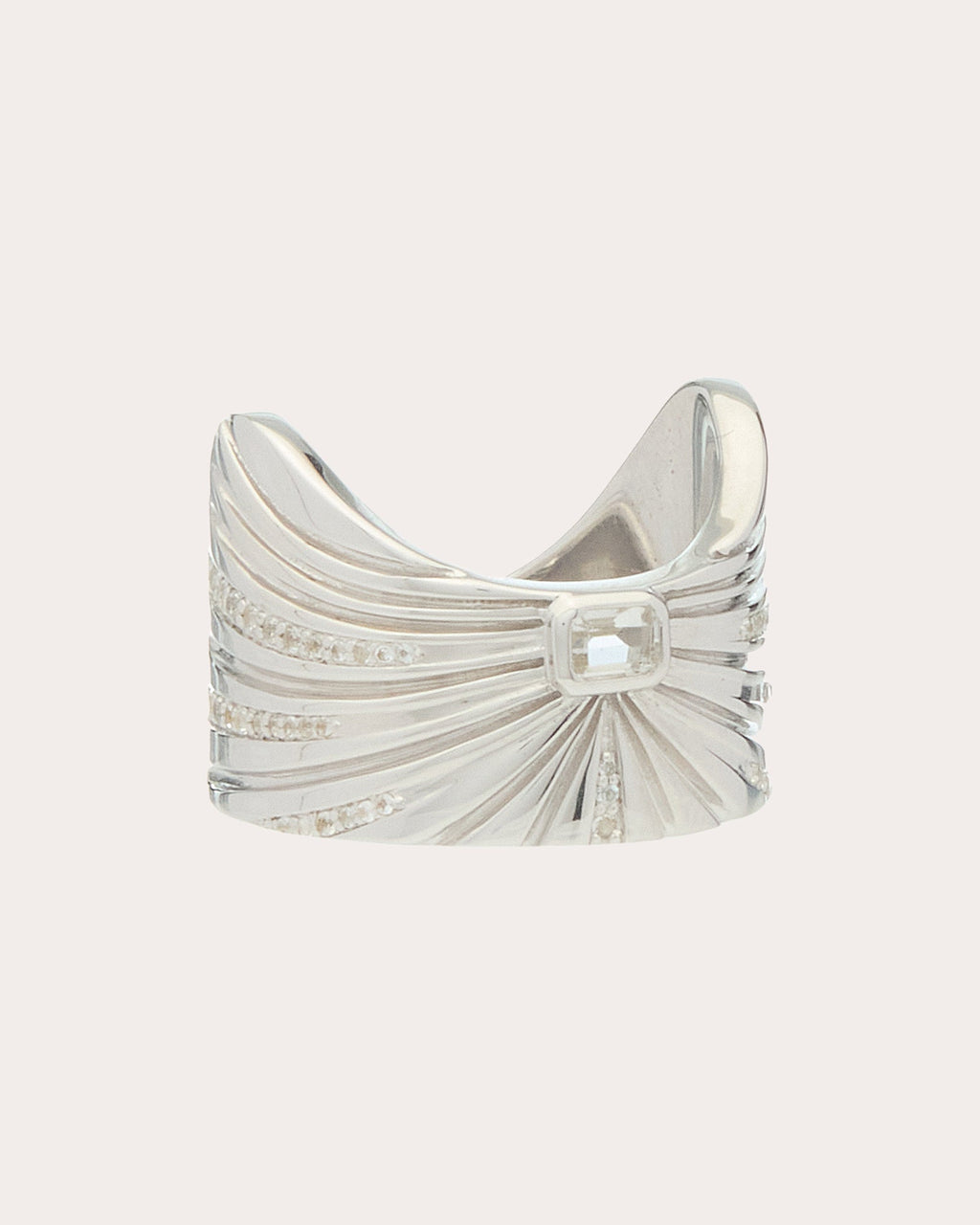 White Topaz Ray of Light Majestic Ring