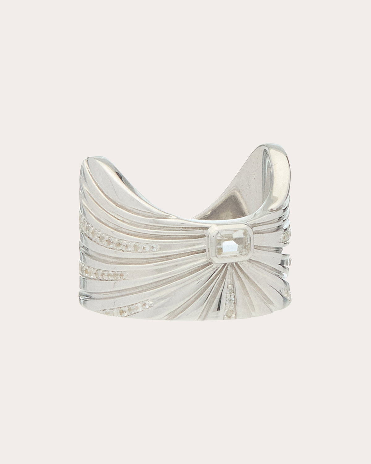 White Topaz Ray of Light Majestic Ring