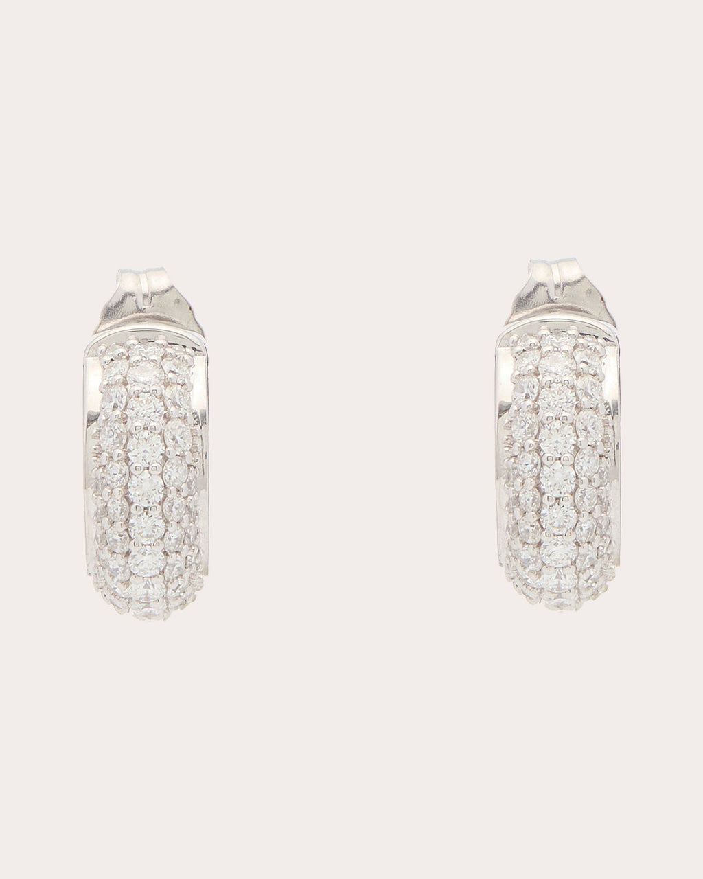 Diamond Pavé Luna Huggie Earrings