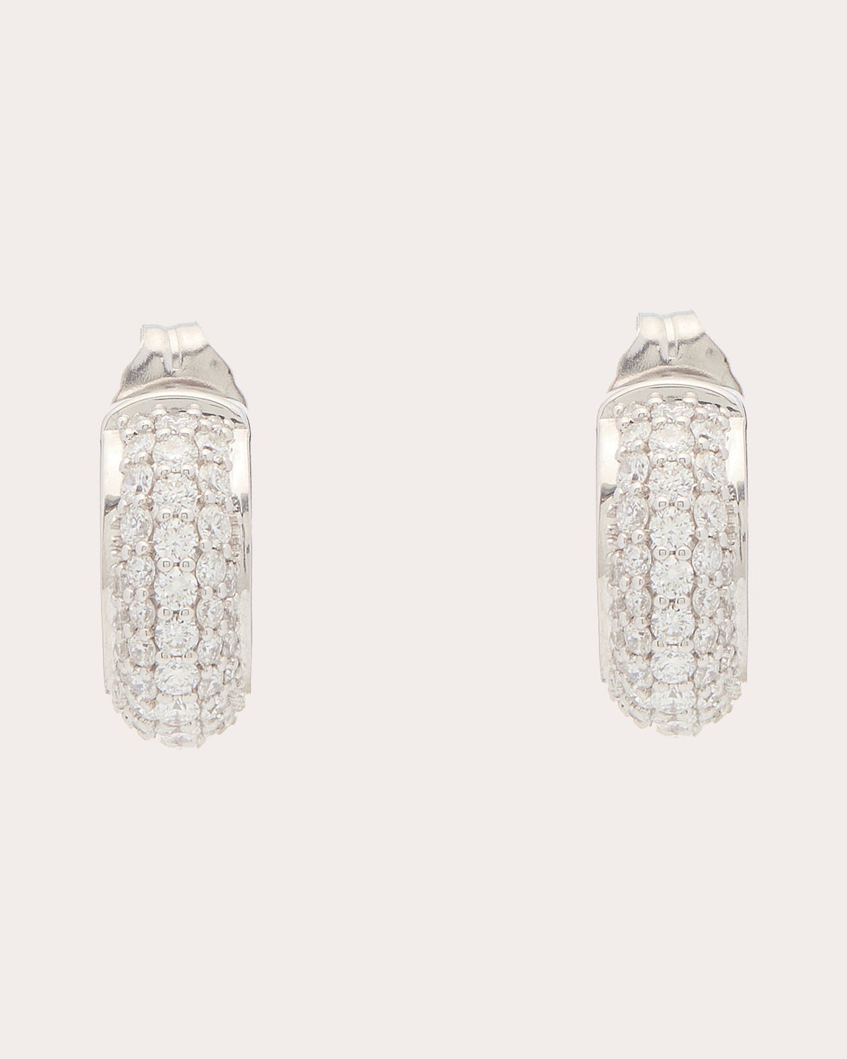Diamond Pavé Luna Huggie Earrings