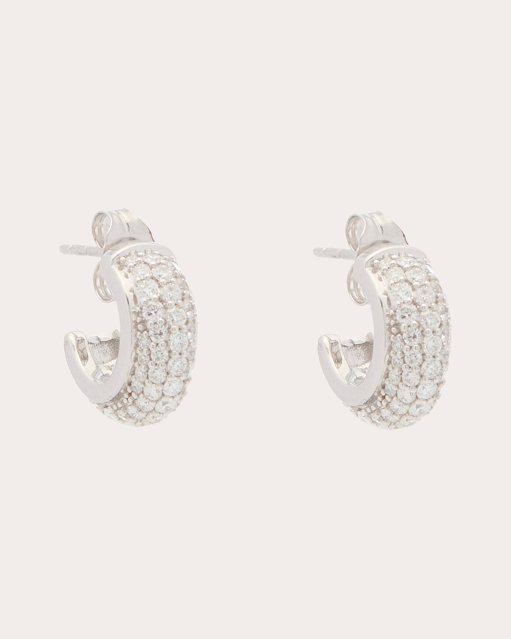 Diamond Pavé Luna Huggie Earrings