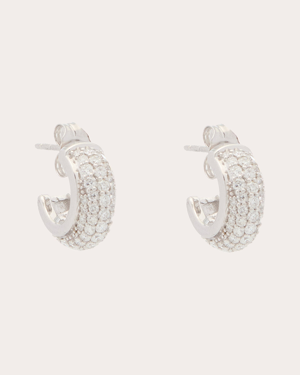Diamond Pavé Luna Huggie Earrings